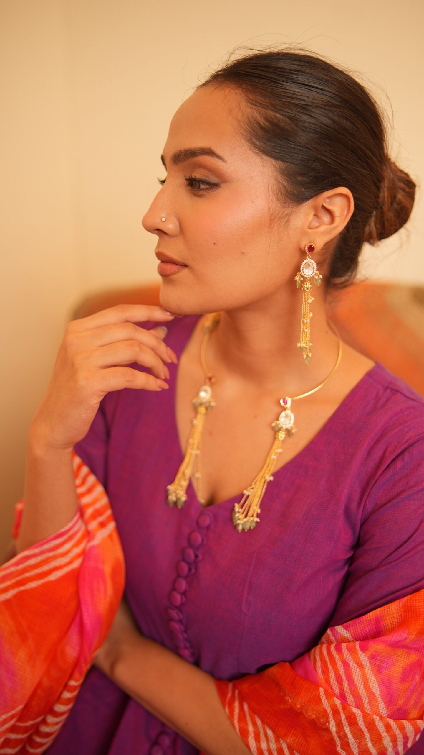 Lehar Necklace With Earrings
