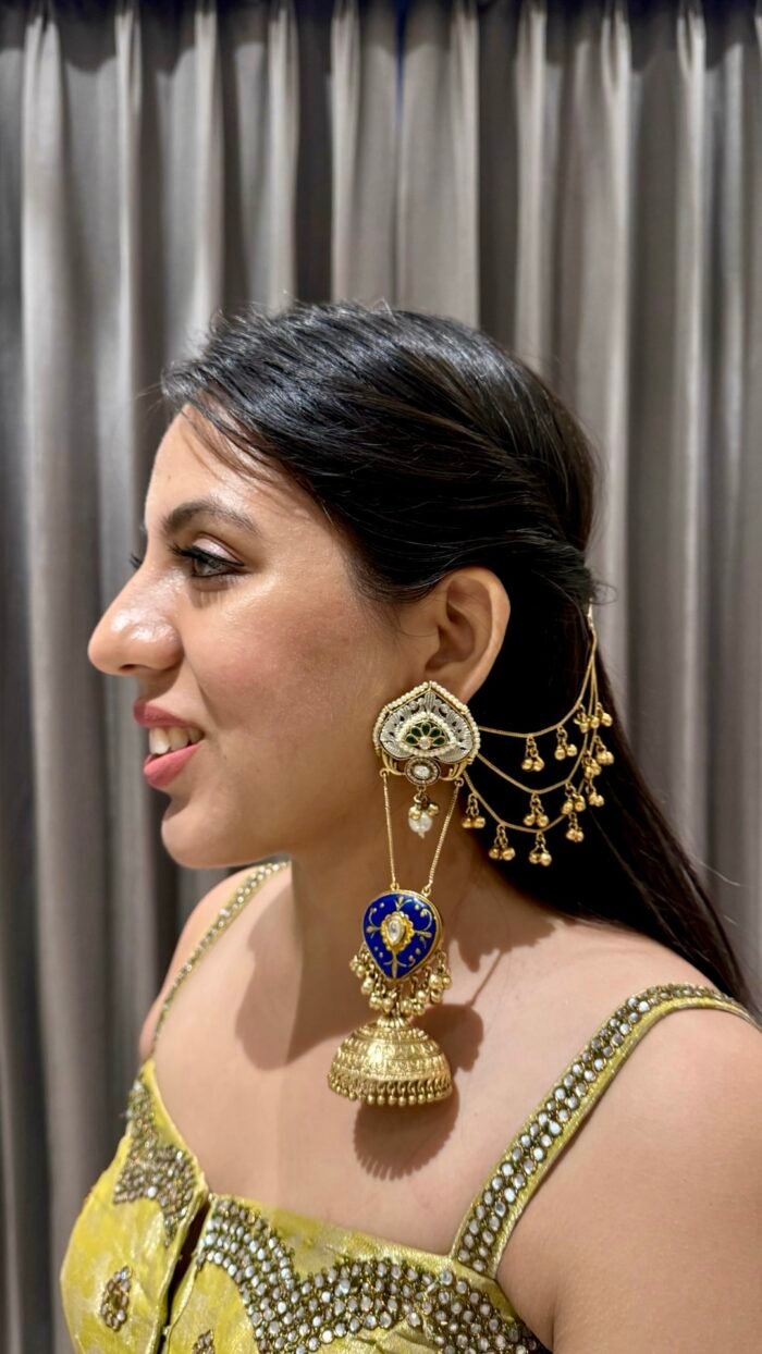 Kashish Jhumkis With Ghungroo Earchain